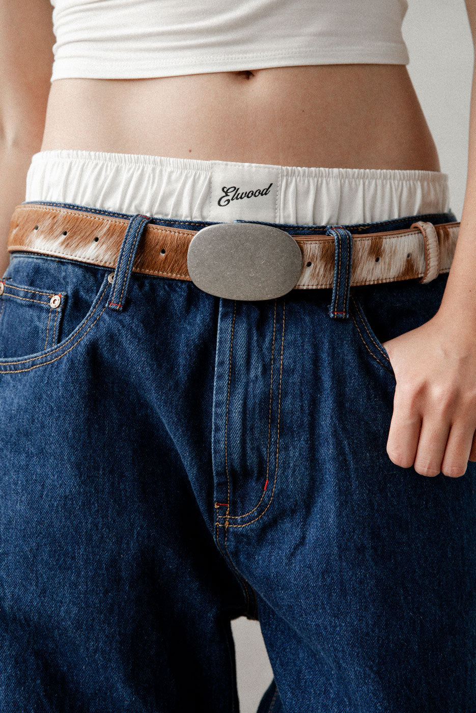COWHIDE BELT