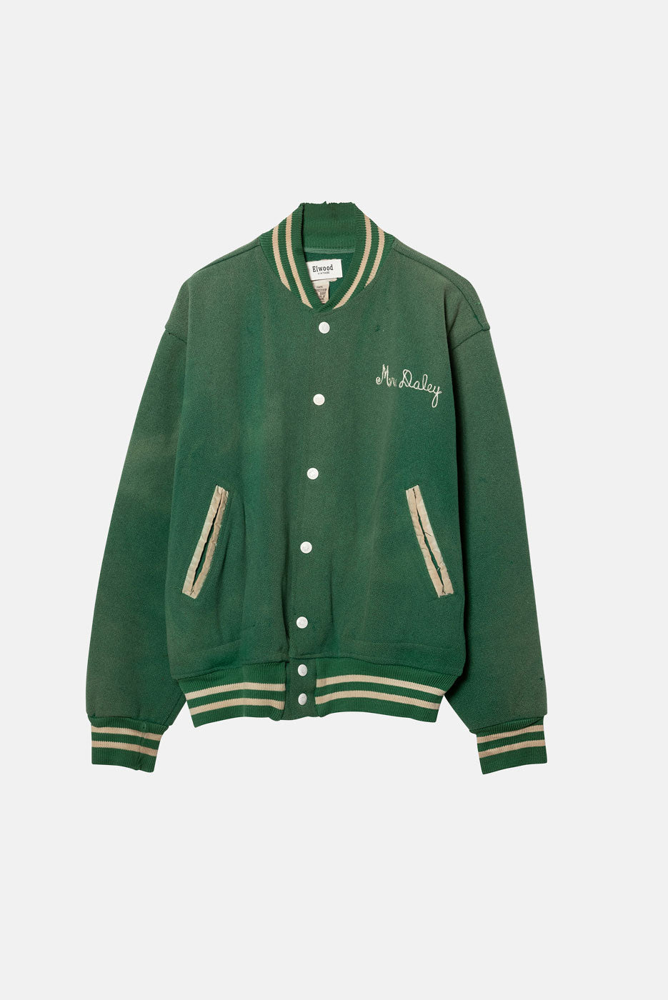 VINTAGE GREEN LETTERMAN JACKET - M