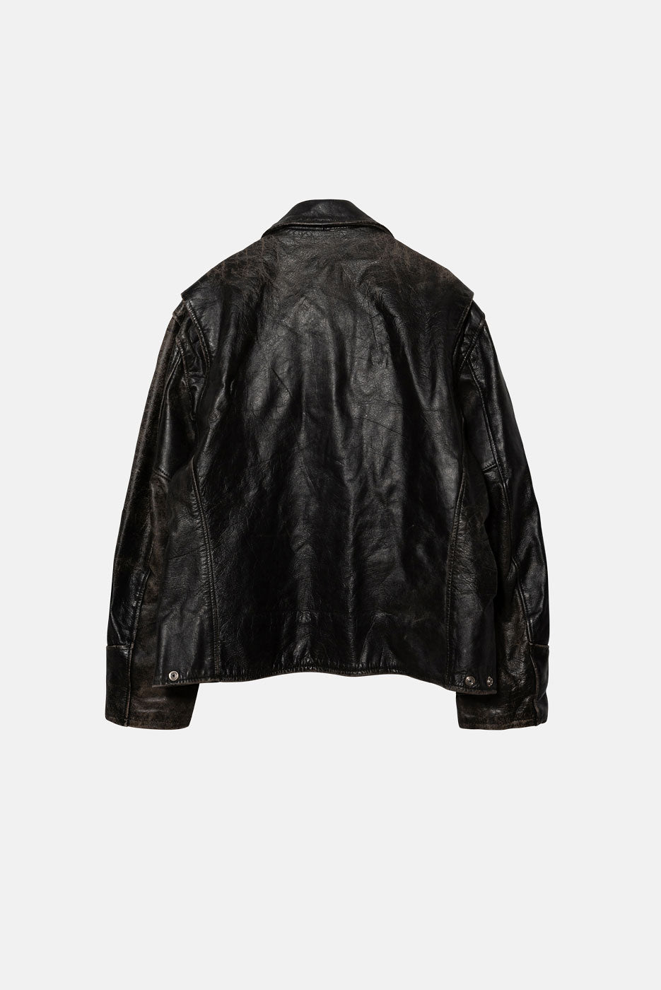 VINTAGE BLACK LEATHER JACKET - L